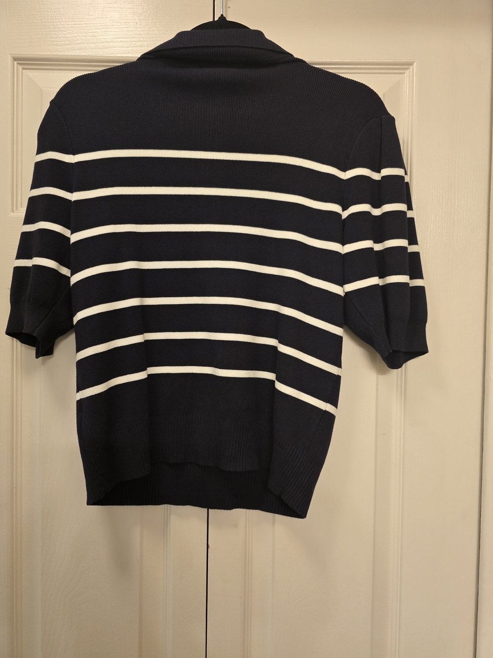 Free Assembly Striped Knit Polo Sweater Top Medium | 90s Coastal Preppy - Picture 5 of 5